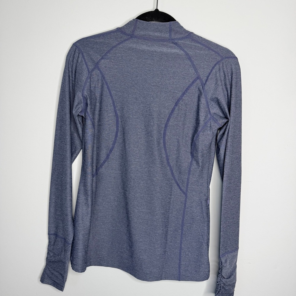 Coolibar Womens UPF 50+ Quarter Zip Pullover Blue Heathered Sun Shirt Small